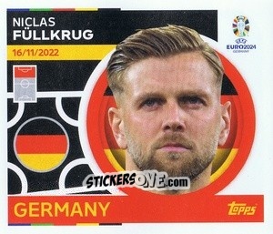 Sticker Niclas Fullkrug - UEFA Euro 2024
 n. GER17 - Topps