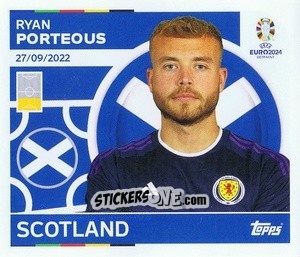 Sticker Ryan Porteous - UEFA Euro 2024
 n. SCO9 - Topps