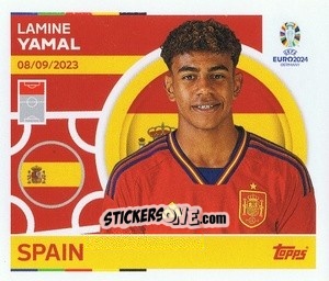 Sticker Lamine Yamal - UEFA Euro 2024
 n. ESP19 - Topps