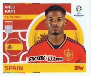 Sticker Ansu Fati - UEFA Euro 2024
 n. ESP20 - Topps