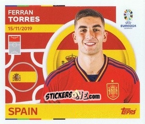 Sticker Ferran Torres - UEFA Euro 2024
 n. ESP21 - Topps