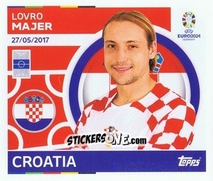 Sticker Lovro Majer - UEFA Euro 2024
 n. CRO12 - Topps