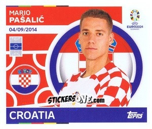 Sticker Mario Pasalic - UEFA Euro 2024
 n. CRO15 - Topps