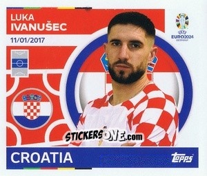 Sticker Luka Ivanusec - UEFA Euro 2024
 n. CRO16 - Topps