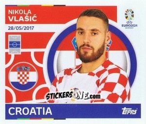 Sticker Nikola Vlasic - UEFA Euro 2024
 n. CRO18 - Topps