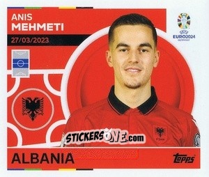 Sticker Anis Mehmeti - UEFA Euro 2024
 n. ALB14 - Topps