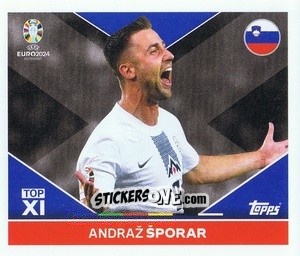 Sticker Andraž Šporar - UEFA Euro 2024
 n. SVN-TOP2 - Topps