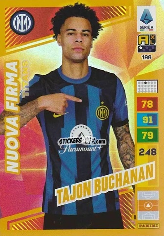 Sticker Tajon Buchanan - Calciatori 2023-2024. Adrenalyn XL TITANS n. 196 - Panini