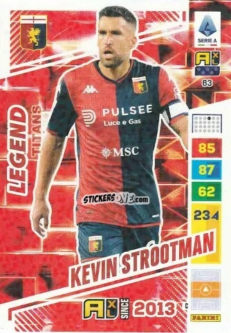 Sticker Kevin Strootman - Calciatori 2023-2024. Adrenalyn XL TITANS n. 63 - Panini
