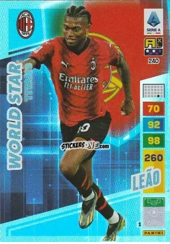 Sticker Rafael Leão - Calciatori 2023-2024. Adrenalyn XL TITANS n. 240 - Panini