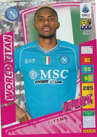 Sticker Victor Osimhen - Calciatori 2023-2024. Adrenalyn XL TITANS n. 255 - Panini