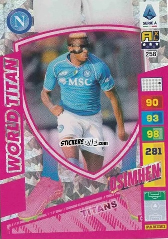 Sticker Victor Osimhen - Calciatori 2023-2024. Adrenalyn XL TITANS n. 258 - Panini