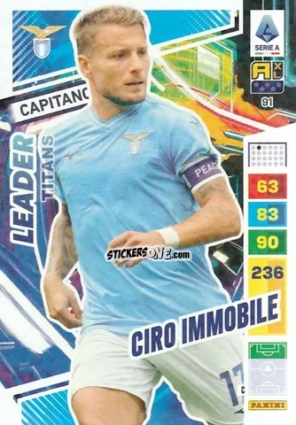 Sticker Ciro Immobile - Calciatori 2023-2024. Adrenalyn XL TITANS n. 91 - Panini