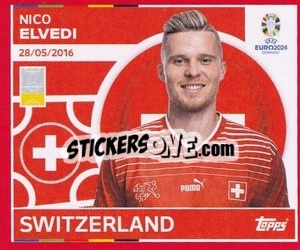 Sticker Nico Elvedi - UEFA Euro 2024. Swiss Edition n. SUI8 - Panini