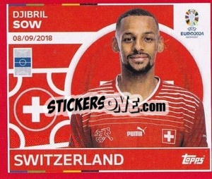 Sticker Djibril Sow - UEFA Euro 2024. Swiss Edition n. SUI15 - Panini