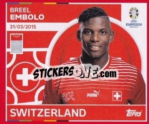 Sticker Breel Embolo - UEFA Euro 2024. Swiss Edition n. SUI20 - Panini