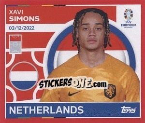 Sticker Xavi Simons - UEFA Euro 2024. Swiss Edition n. NED17 - Panini
