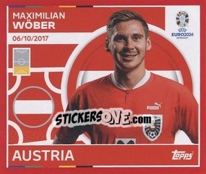 Sticker Maximilian Wöber - UEFA Euro 2024. Swiss Edition n. AUT8 - Panini