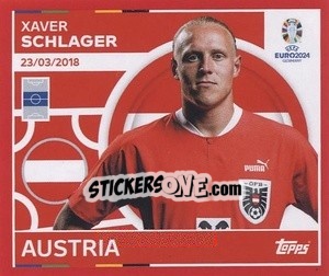 Sticker Xaver Schlager - UEFA Euro 2024. Swiss Edition n. AUT13 - Panini