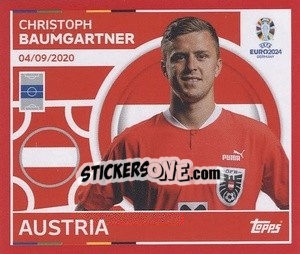 Sticker Christoph Baumgartner - UEFA Euro 2024. Swiss Edition n. AUT15 - Panini