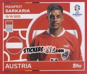 Sticker Manprit Sarkaria - UEFA Euro 2024. Swiss Edition n. AUT20 - Panini