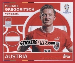 Sticker Michael Gregoritsch - UEFA Euro 2024. Swiss Edition n. AUT21 - Panini