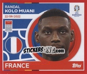 Sticker Randal Kolo Muani - UEFA Euro 2024. Swiss Edition n. FRA17 - Panini