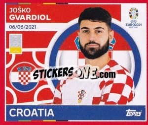 Sticker Joško Gvardiol - UEFA Euro 2024. Swiss Edition n. CRO9 - Panini