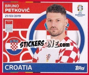 Sticker Bruno Petković - UEFA Euro 2024. Swiss Edition n. CRO21 - Panini