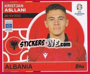 Sticker Kristjan Asllani - UEFA Euro 2024. Swiss Edition n. ALB13 - Panini