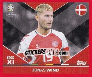 Sticker Jonas Wind - UEFA Euro 2024. Swiss Edition n. DEN-TOP2 - Panini