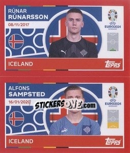 Sticker Rúnar Rúnarsson / Alfons Sampsted - UEFA Euro 2024. Swiss Edition n. ICE2-3 - Panini