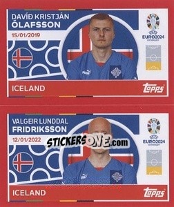 Sticker Davíð Kristján Ólafsson / Valgeir Lunddal Fridriksson - UEFA Euro 2024. Swiss Edition n. ICE4-5 - Panini