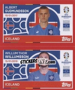 Sticker Albert Gudmundsson / Willum Thor Willumsson - UEFA Euro 2024. Swiss Edition n. ICE12-13 - Panini