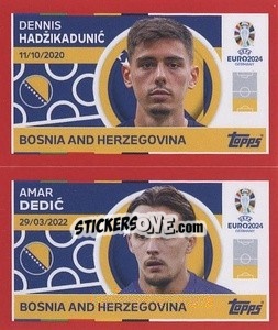 Sticker Dennis Hadžikadunić / Amar Dedić - UEFA Euro 2024. Swiss Edition n. BIH4-5 - Panini