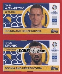 Sticker Amir Hadžiahmetović / Rade Krunić - UEFA Euro 2024. Swiss Edition n. BIH10-11 - Panini