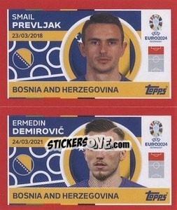 Sticker Smail Prevljak / Ermedin Demirović - UEFA Euro 2024. Swiss Edition n. BIH14-15 - Panini
