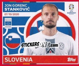 Sticker Jon Gorenc Stanković - UEFA Euro 2024. Swiss Edition n. SVN16 - Panini