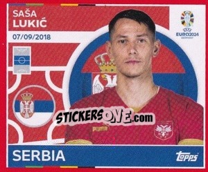 Sticker Saša Lukić - UEFA Euro 2024. Swiss Edition n. SRB13 - Panini