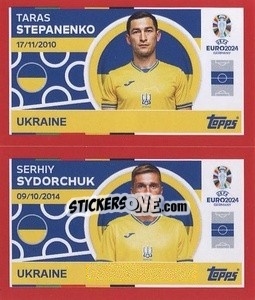 Sticker Taras Stepanenko / Serhiy Sydorchuk - UEFA Euro 2024. Swiss Edition n. UKR10-11 - Panini