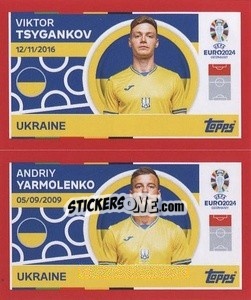 Sticker Viktor Tsygankov / Andriy Yarmolenko - UEFA Euro 2024. Swiss Edition n. UKR12-13 - Panini