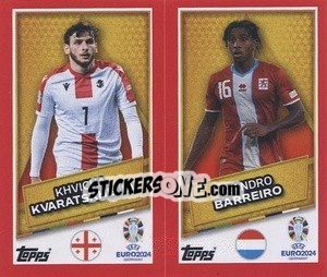 Sticker Khvicha Kvaratskhelia / Leandro Barreiro - UEFA Euro 2024. Swiss Edition n. GEO-LUX-SP - Panini