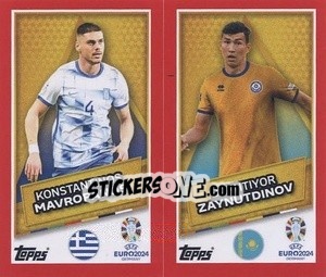 Sticker Konstantinos Mavropanos / Bakhtiyor Zaynutdinov - UEFA Euro 2024. Swiss Edition n. GRE-KAZ-SP - Panini