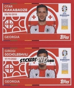 Sticker Otar Kakabadze / Giorgi Gocholeishvili - UEFA Euro 2024. Swiss Edition n. GEO4-5 - Panini
