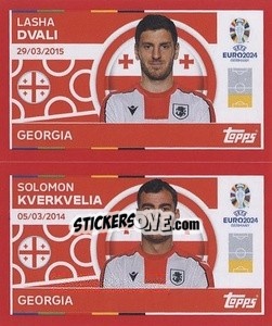 Sticker Lasha Dvali / Solomon Kverkvelia - UEFA Euro 2024. Swiss Edition n. GEO6-7 - Panini