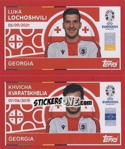 Sticker Luka Lochoshvili / Khvicha Kvaratskhelia - UEFA Euro 2024. Swiss Edition n. GEO8-9 - Panini