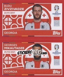 Sticker Budu Zivzivadze / Georges Mikautadze - UEFA Euro 2024. Swiss Edition n. GEO14-15 - Panini