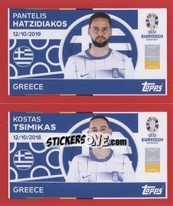 Sticker Pantelis Chatzidiakos / Kostas Tsimakas - UEFA Euro 2024. Swiss Edition n. GRE4-5 - Panini