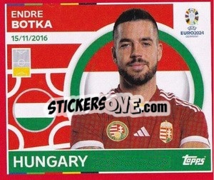 Sticker Endre Botka - UEFA Euro 2024. Swiss Edition n. HUN9 - Panini