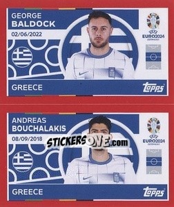 Sticker George Baldock / Andreas Bouchalakis - UEFA Euro 2024. Swiss Edition n. GRE8-9 - Panini
